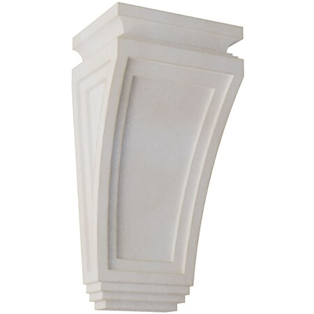Ekena Millwork 6"W x 4 3/4"D x 12"H Arts and Crafts Wood Vintage Decor Corbel, Chalk Dust White CORWD06X04X12ARWH